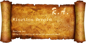 Risztics Arnold névjegykártya
