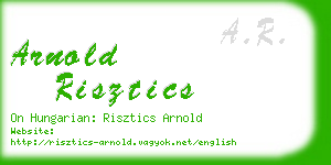 arnold risztics business card